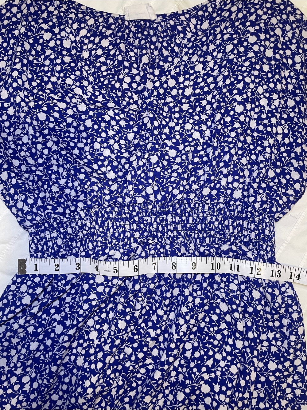 Sienna Sky Blue and White Floral Smocked Waist Dress - Picture 6 of 8